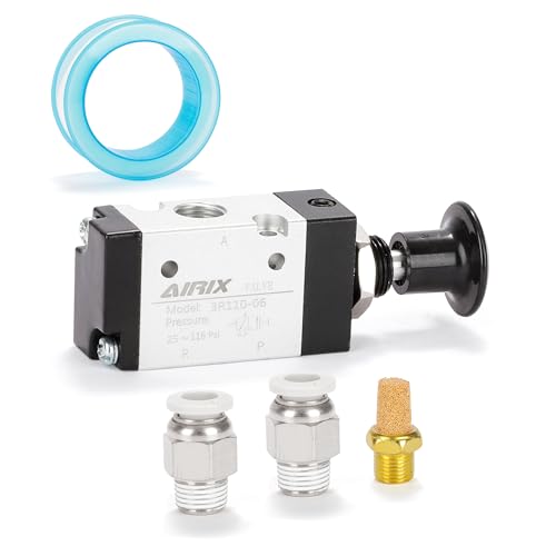 3R110-06 Pneumatic Push-Pull Valve, 3 Way 2 Position Hand Lever Air Control Valve, 1/8" NPT Manual Direct Acting Type for Pneumatic System - size: 1/8'' NPT, style: 3 Way 2 Position