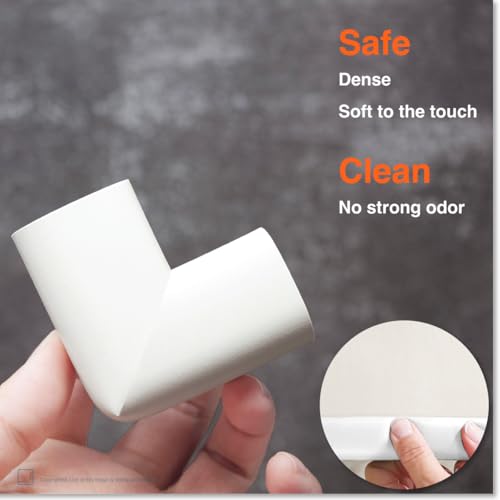 Roving Cove HeftyFit Edge Corner Protector Baby Proofing (Large 15ft Edge 4 Corners), Heavy-Duty, Soft NBR Rubber Foam, Furniture Fireplace Safety Bumper Guard, 3M Adhesive, Oyster White (Off White) - color: Oyster White, size: Large 15 feet