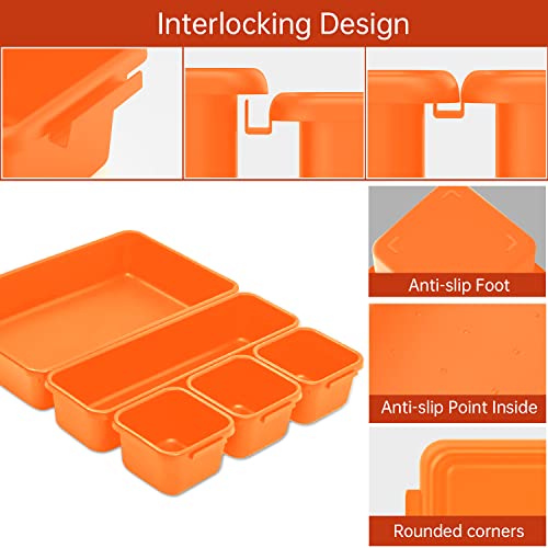 45 Pack Tool Box Organizer Tool Tray Dividers, Toolbox Drawer Organizers Storage Trays for Rolling Tool Chest, Work Bench Cabinet Bins, Hardware Parts Screw Nut Bolt Small Tools Organization - Orange - color: 45PCS - Orange, size: 3 - Sizes