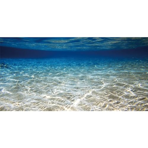 AWERT 48x18 inches Ocean Floor Aquarium Background Underwater Fish Tank Background Undersea Theme Aquarium Background - size: 48x18in/120x45cm