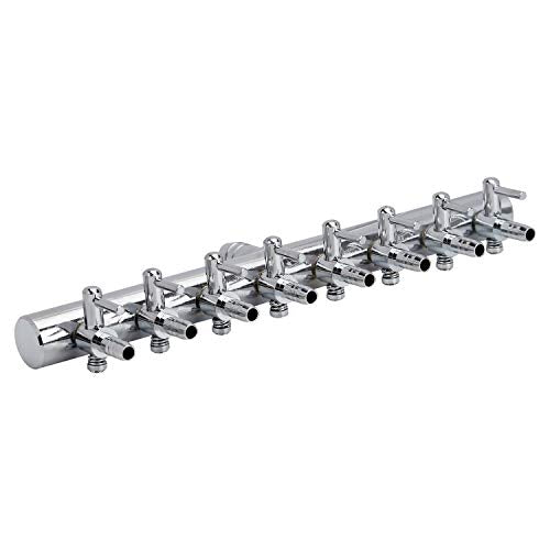 Pawfly 8-Way Aquarium Air Flow Control Lever Valve Chromium Copper Distributor Fish Tank Splitter Pump Accessories - color: 8-Way