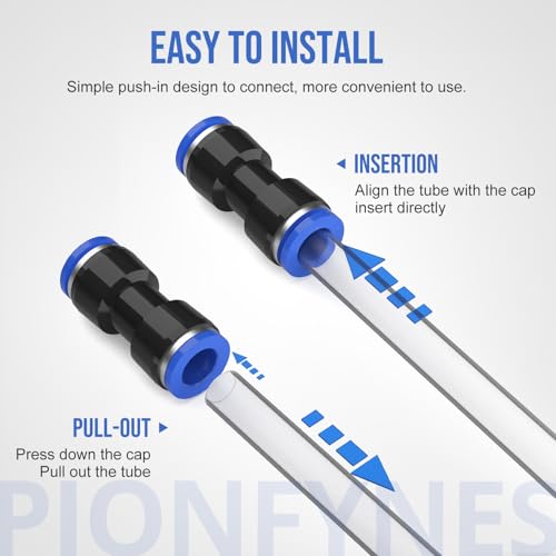 20PCS Straight Push Connectors Quick Release Plastic Push to Connect Fittings 5/16" inch Quick Connect Air Hose Fittings (5/16'', Blue) - size: 5/16'' 20PCS