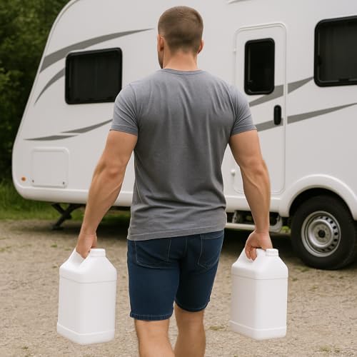 kitchentoolz 2.5 Gallon Water Jug – Heavy-Duty HDPE Carboy for Automotive Used Oil & Liquid Storage – 10 Quart Mixing Container with Secure Lid – Made in USA - White - color: White