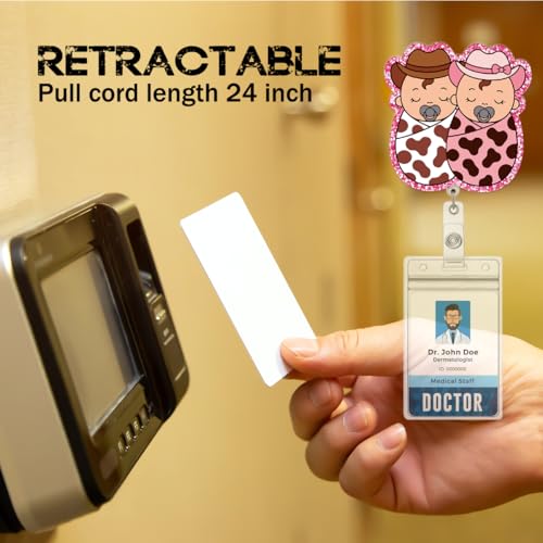 Cute Labor and Delivery Badge Reel, OBGYN Pediatric Nurse Badge Holder Retractable Cowboy Baby ID Clip for RN Hospital Nurse Nursing Medical Assistant Worker - color: Cowboy Baby