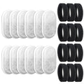 Cat Water Fountain Filter Replacement 24 Pack Filters & Sponges for 67oz/2L & 108oz/3.2L Stainless Steel Pet Water Fountain Filters (12 Filters & 12 Sponges)