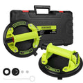 DEWINNER 8" Glass Suction Cups - Heavy-Duty Vacuum Glass Lifter for Windshield Tiles and Granite - 660lbs Load Capacity - 2 Pack Industrial Suction Cup with Carry Case - color: Green