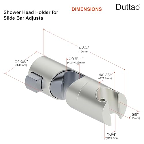 Shower Head Holder for Slide Bar Adjustable Hand Shower Holder Bracket for Slide Bar, Slider Clamp Bathroom Replacement,360 Degree Rotation Sprayer Holder, Brushed Nickel Finish - color: Brushed Nickel
