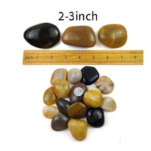 5LB Mixed Color River Rocks - 2-3 inch High Polished Decorative Pebbles, Stones for Landscaping,Natural River Rocks for Outdoor Décor, Plants,Vase Filler,Fish Tank - size: 5LB, style: Mixed Color