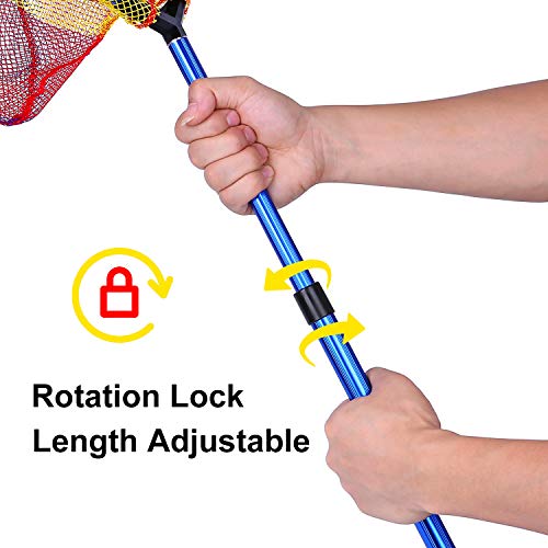 Kids Fishing Net - Telescoping Bait, Minnow, and Butterfly Net With 11.4" Depth, Handle Extends to 30" for Easy Catch and Release - color: Blue-1pack