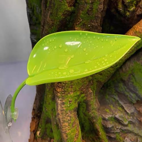 4 Pack Reptile Resting Leaves, Artificial Betta Hammock Leaves with Suction Cups, Simulation Plant Leaf for Tree Frogs, Geckos, Hermit Crabs & Aquarium Fish Tank Decor