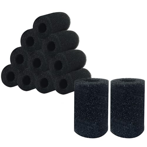 Murtenze 12 Pack Pre-Filter Sponge 0.8 Inch for Aquarium Intake Filter, Replacement Foam Cover Accessories Black Foam Roll, for Fish Tank