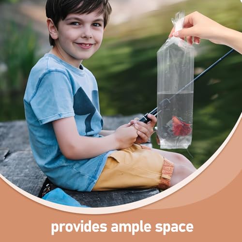 50pcs Thick Plastic Fish Transport Bags 6x34cm for Live Betta and Guppy Shipping Aquarium Packaging Pouches
