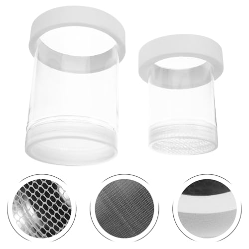 Hemobllo Floating Aquarium Fish Breeding Isolation Box with Fine and Coarse Mesh Nets, Hatchery Incubator for Guppy and Betta Fry Nursery, White Small and Medium Size Set for Fish Tank