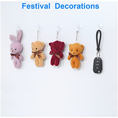12 Pieces Small Suction Cups with Hooks 1.2 inch Clear Plastic Sucker Hooks for Glass Window Wall Festivals Parties Theme Carnival Decoration Door Bathroom Kitchen - size: 1.2"+hooks"