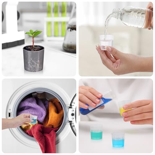 Gartful Resin Measuring Cups and Sticks, 200PCS Disposable Mixing Cups Set - 100PCS 30ml Graduated Measuring Cups and 100PCS Wooden Stir Sticks for Epoxy Resin, Glue, Paint Pouring - color: Clear cups+wooden stick, size: 30ml