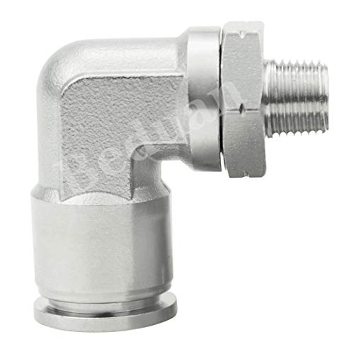 Beduan Push to Connect Fitting Elbow, 1/2" Tube OD x 1/8" NPT Male 90 Degree Elbow Adapter 304 Stainless Steel Air Union Fitting - size: 1/2"Tube OD-1/8"NPT, style: 1Pc