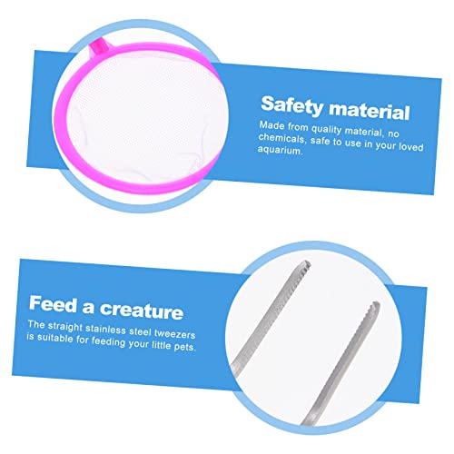 7pcs Aquarium Cleaning Tool Stainless Steel Fish Tank Maintenance Kit Aquascaping Tweezers Net and Scissors Safe for Effortless Cleaning