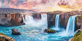 Natural Landscape Waterfall Aquarium Background, Art Natural Landscape Theme Fish Tank Background, Crawling Terrarium Background 24X16IN with 8 EVA Double-Sided Tape - color: Landscape03, size: 24X16in/60X40cm