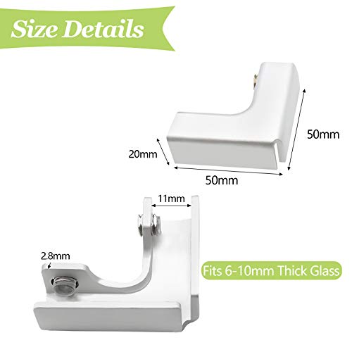 4Pcs Aluminum Alloy Glass Clamp 2 Way Glass Connectors Rimless Clip Holder for Fixing or DIY Fish Tank, Wind Guard, Display Cabinet, for 6-10mm Thickness - color: Aluminum Alloy,for 6-10mm, size: 4 Pieces