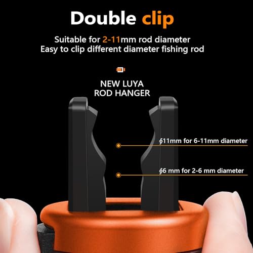 Fishing Rod Clip（Extra-Strength Version）, Wearable Fish Rod Holder， Fly Fishing Pole Holder Pole Clips Fly Fish Accessories - color: Orange