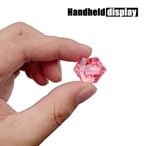 Fake Ice Rocks, 150 PCS Pink Acrylic Ice Rocks Pink Fake Crushed Ice Cubes,Vase Fillers for Valentine's Day - color: Pink-16*22mm-150pcs