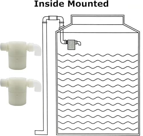 Water Float Valve, Water Level Control Water Tank Traditional Float Valve Upgrade 2 PCS (side inlet, 1“) - color: side inlet, size: 1" to 1"