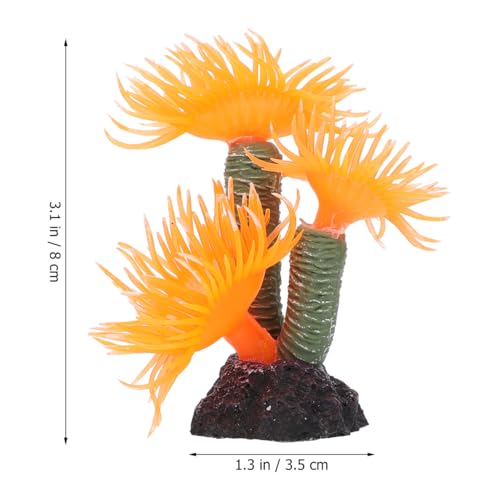 Balacoo Artificial Aquarium Coral Ornament: Resin Coral Reef Decor for Aquarium Landscape, Betta Fish Tank Plants Decor (Orange, 3.1 Inch)