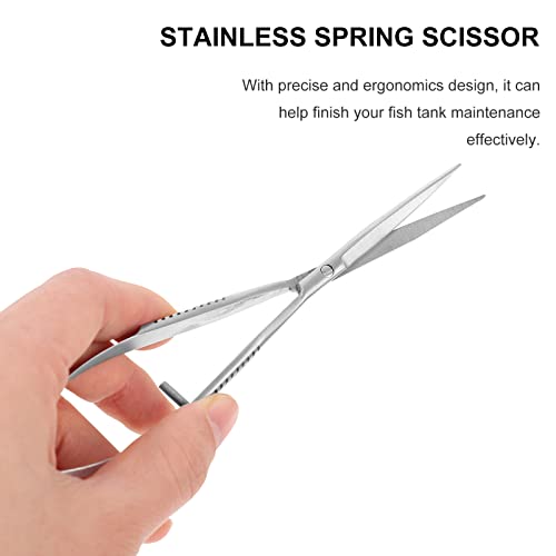 Balacoo Aquascaping Spring Scissors Stainless Steel Water Plant Aquarium Trim Tool
