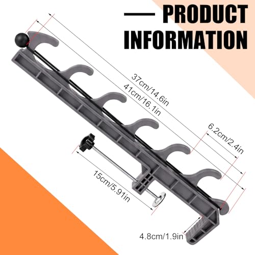 2 Sets Truck Bed Fishing Rod Holder, Holds 4 Rods, Fits 2.36" Thick Rails, Easy Install Kayak & Fly Rod Storage Rack - color: Grey, style: 6 Holes