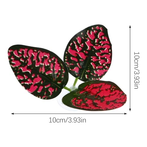 SUPVOX 4pcs Betta Fish Spawning Base Leaf Pads Artificial Aquarium Landscape Leaves Red Simulation Decoration for Fish Tank Habitat