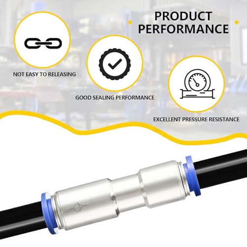 Metalwork Nickel Plated Brass & Plastic Push to Connect Inline Check Valve Union Fitting, 6mm Tube OD (Pack of 2) - size: 6mm OD