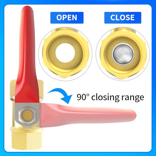 ChillWaves Brass Ball Valve, Air Compressor Ball Valve Shut Off Switch 1/4" NPT Female x 1/4" NPT Female Thread Pipe Fitting(4-PACK) - size: 1/4" FNPT x 1/4" FNPT, style: PACK OF 4