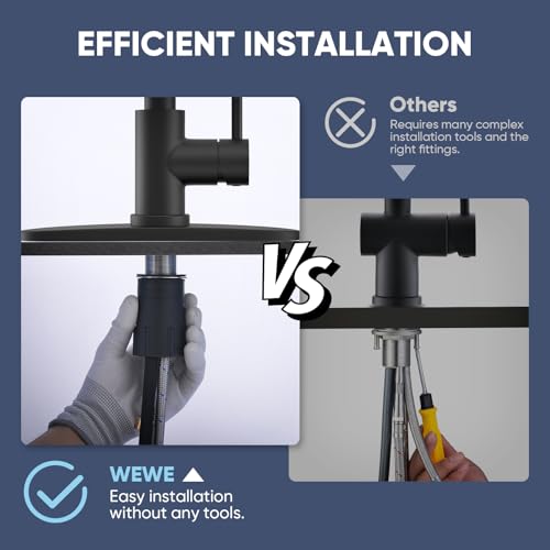 Kitchen Faucets with Pull Down Sprayer Commercial Industrial Stainless Steel Single Handle Single Hole Spring Farmhouse RV Sink Faucet, Matte Black Kitchen Faucet for Laundry Utility Room Sink - color: Matte Black, style: Classic
