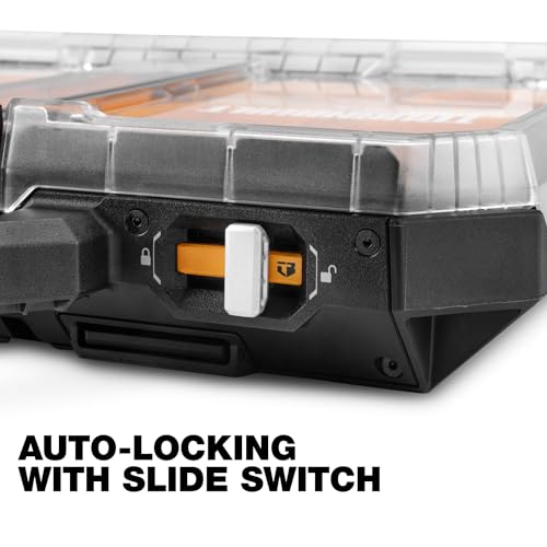 ToughBuilt – StackTech Low Profile Organizer, Slim Modular Storage with Clear Lid, Auto-Locking System & Customizable Compartments (TB-B1-O-10) - size: Low Profile