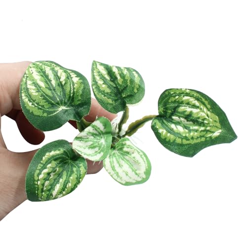 Soft Aquarium Plants Betta Fish Tank Decorations Betta Leaf Pad 2 Inch, Silk Plastic Artificial Plants for Aquarium Reptile Tank Decor (B-4Pcs Set/Green) - color: B-4pcs Set/Green
