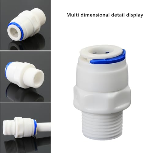 3/8" Male Thread Straight Through x 3/8" PE Hose OD Push-In Quick-Connect Fitting for RO Reverse Osmosis Water Filter, Beverage Dispenser & Water Filtration/Purification Systems Accessories (5PCS) - style: 3/8" Male Thread to 3/8" Quick-Connect Straight