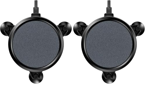 VIVOSUN Air Stone Disc 4 x 4 Inch with Shell and Sucker for Aquarium, Fish Tank and Hydroponics Air Pump (Pack of 2) - size: 4 inch (Pack of 2)