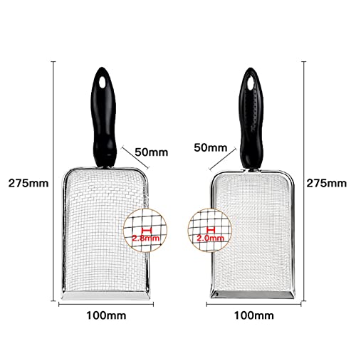 Scoops Terrarium Bedding Substrate Sand Sifter 2mm Stainless Steel Fine Mesh Small Pet Cage Shovel Scooper for Bedding Bearded Dragon Scoops