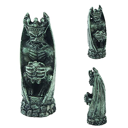 Skull Aquarium Fish Tank Decorations Decor (Set of 3) Devil Death Mummy Statue Sculpture Reptile Turtle Lizard Spider Tanks Terrarium Décor Ornament Pet - color: Skull & Devil