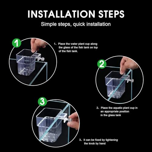 4PCS Clear Acrylic Aquarium Plant Holder Hanging Cups for Aquatic Plants Fish Tank
