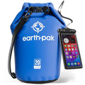 Earth Pak Waterproof Dry Bag - Roll Top Waterproof Backpack Sack Keeps Gear Dry for Kayak with Waterproof Phone Case - color: Blue, size: 20L