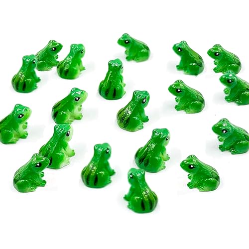 40PCS Mini Resin Frogs, Tiny Green Frogs, Simulated Resin Miniature Model Cake Decoration, Animals Figurine Bulk for Moss Landscape Terrarium Micro Fairy Garden Decoration Ornament Accessories - color: Frog
