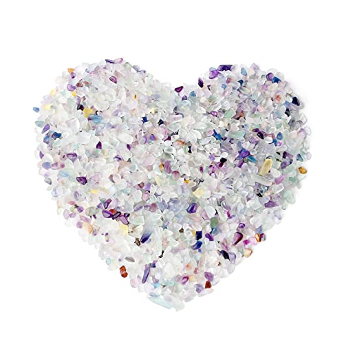 LAIDANLA Decorative Tumbled Gravel Fluorite Crystals Chip Polished Bulk Natural Gem Aquarium Gravel Rocks Pebbles Fish Tank Gravel Vase Filler Succulents Terrarium Supplies 100g - color: Fluorite, size: 0.22 Pound-（0.2"-0.28"）