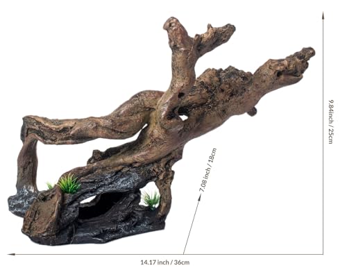 Fish Tank Decorations Aquarium Décor Resin Artificial Tree Trunk Root (E) - color: E