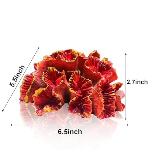 Besimple Aquarium Coral Ornaments Decor Fish Tank Plants Decoration for Aquarium Landscape,Red - color: Red