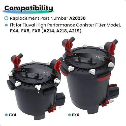 Rim Connector for Fluval High Performance Canister Filter FX4 FX5 FX6 Replacement Part, Aquarium Fish Tank Ribbed Hose Rim Connector & Clips Bracket Adapter-2 PCS