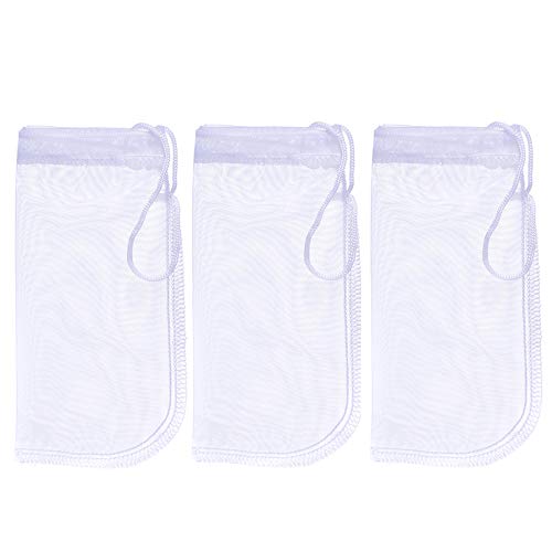 ALEGI Media Filter Bag Aquarium Extra Fine,Reusable 180 Micron Drawstring Mesh Filter Bags for Very Fine Resins Filter (7.5"*3.6" (3 Pack)) - size: 7.5"*3.6" (3 pack)