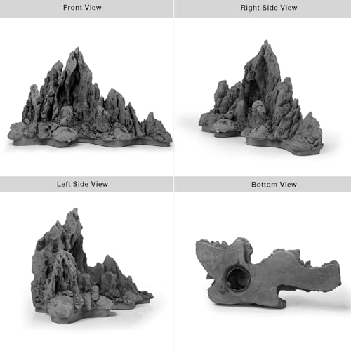 FZONE Aquarium Rocks Aquascaping, Resin Seiryu Rock for Aquascaping - size: 03 Seiryu Stone: 11.02" × 5.5" × 7.08"