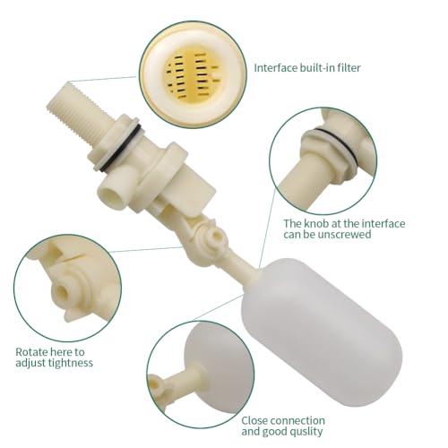 Float Valve 2Pcs Water Float Ball Automatic Water Level Control for Fish Aquarium Cattle Horse Pig Water Bowl Trough Tank
