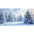 YongFoto Fish Tank Background 24x12 Inch Winter Snow Scene Aquarium Snowfield Pine Forest Rime Blue Sky Backdrop Reptile Terrarium Bearded Dragon Habitat - color: White, size: 24x12in/60x30cm
